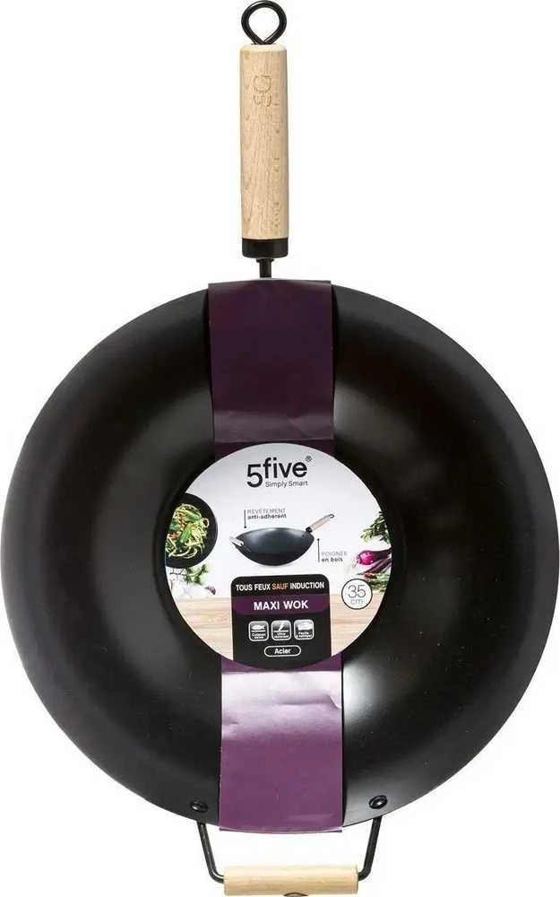 Wok keptuvė Secret de Gourmet Juoda Nerūdijantis plienas Ø 35 cm