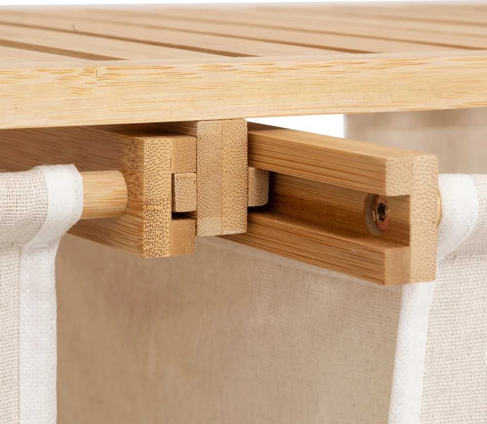 5five Simply Smart Bamboo Bambukinė lentyna su skalbinių krepšeliu TIDY BOX, 72 x 33 x 109 cm
