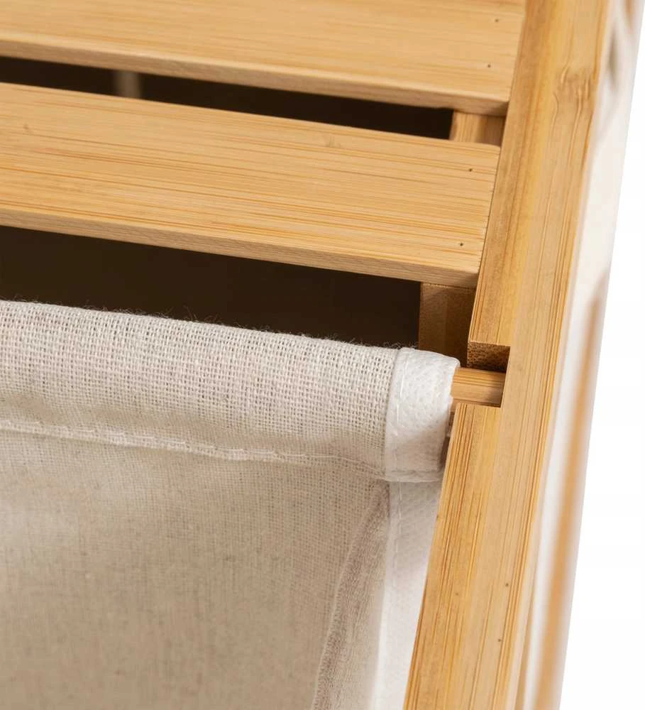 5five Simply Smart Bamboo Bambukinė lentyna su skalbinių krepšeliu TIDY BOX ir konteineriais, 66 x 33,3 x 78,5 cm