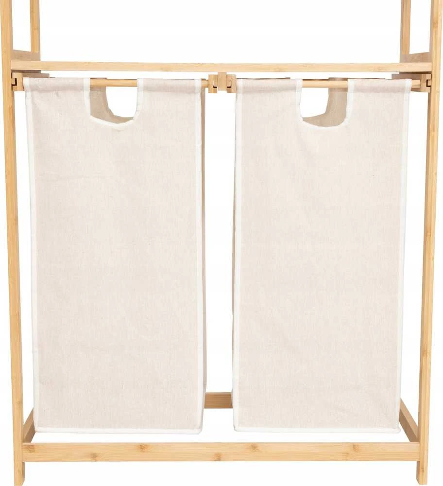 5five Simply Smart Bamboo Bambukinė lentyna su skalbinių krepšeliu TIDY BOX, 72 x 33 x 109 cm