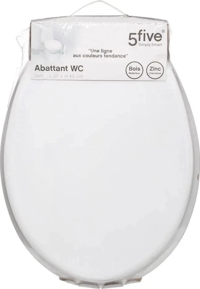 5five Simply Smart WC dangtis, 37 x 43 cm, balta
