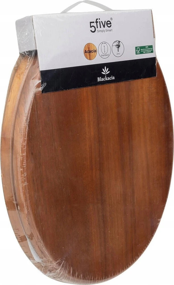 5five Simply Smart ACACIA medinė tualeto sėdynė, 46,5 x 37,3 x 6,4 cm