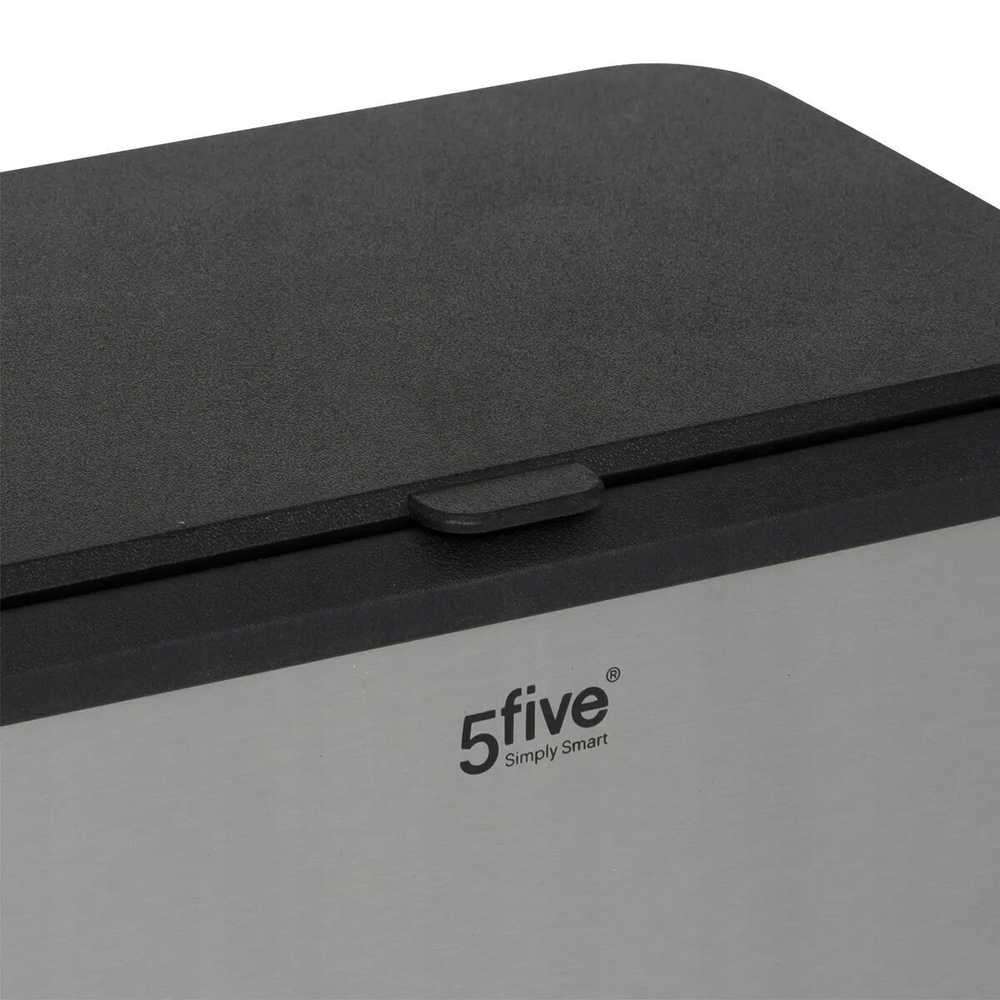 5five Simply Smart Steel ECO bio šiukšliadėžė su nerūdijančio plieno korpusu, 5 l