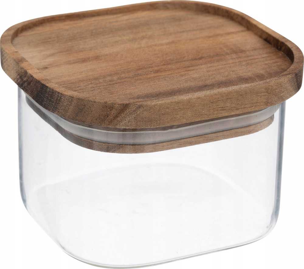 5five Simply Smart Hermetiškas stiklinis indas su mediniu dangteliu, 400 ml