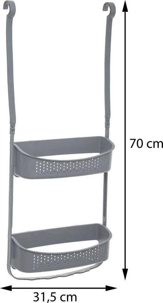 5five Simply Smart Vonios lentyna su čiulptukais, 2 lentynos, pilka