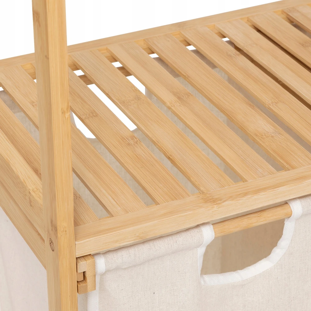 5five Simply Smart Bamboo Bambukinė lentyna su skalbinių krepšeliu TIDY BOX, 72 x 33 x 109 cm