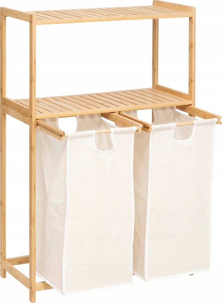 5five Simply Smart Bamboo Bambukinė lentyna su skalbinių krepšeliu TIDY BOX, 72 x 33 x 109 cm
