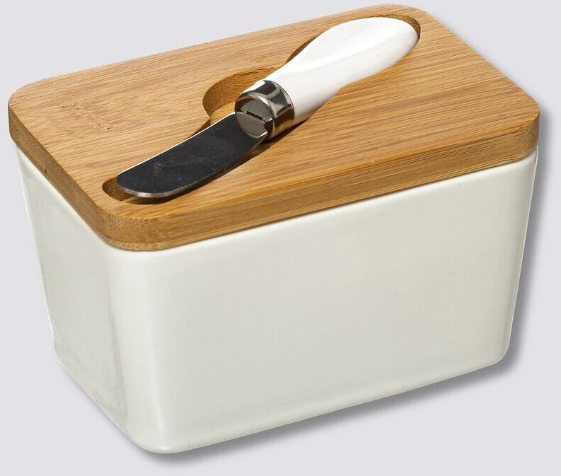 5five Simply Smart Bamboo Maselka su žirklėmis, keramikinė su bambukiniu dangteliu