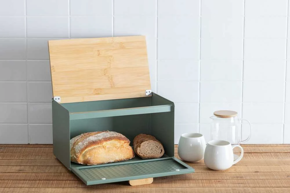 5five Simply Smart Bamboo Metalinė duonos dėžutė SENSIA su bambukiniu dangteliu