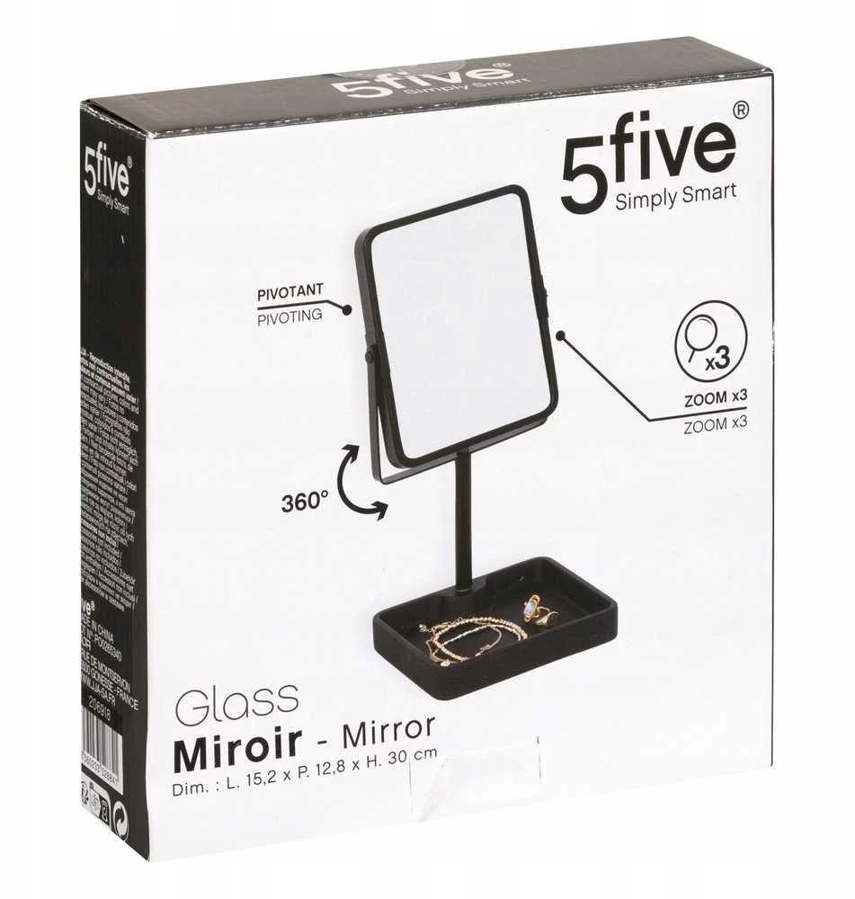 5five Simply Smart Besisukantis kosmetinis veidrodis PIER su papuošalų saugykla, 15,2 x 30 cm