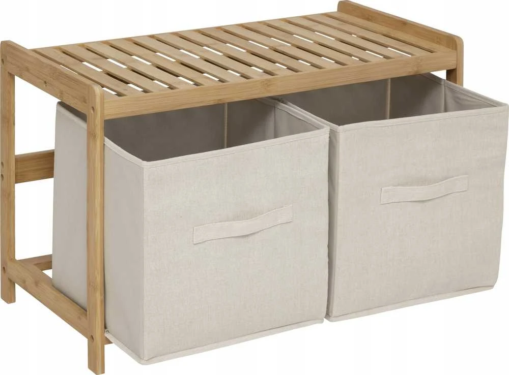 5five Simply Smart Bench TIDY BOX vonios suoliukas, 2 talpyklos, 66,8 x 44 x 35 cm