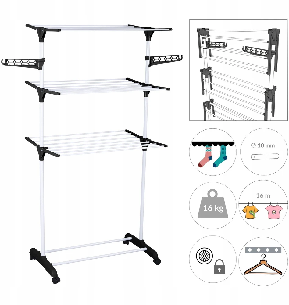 5five Simply Smart Skalbinių džiovintuvas 5five Vertikalus skalbinių džiovintuvas su vieta pakaboms, 160 cm, ALTO