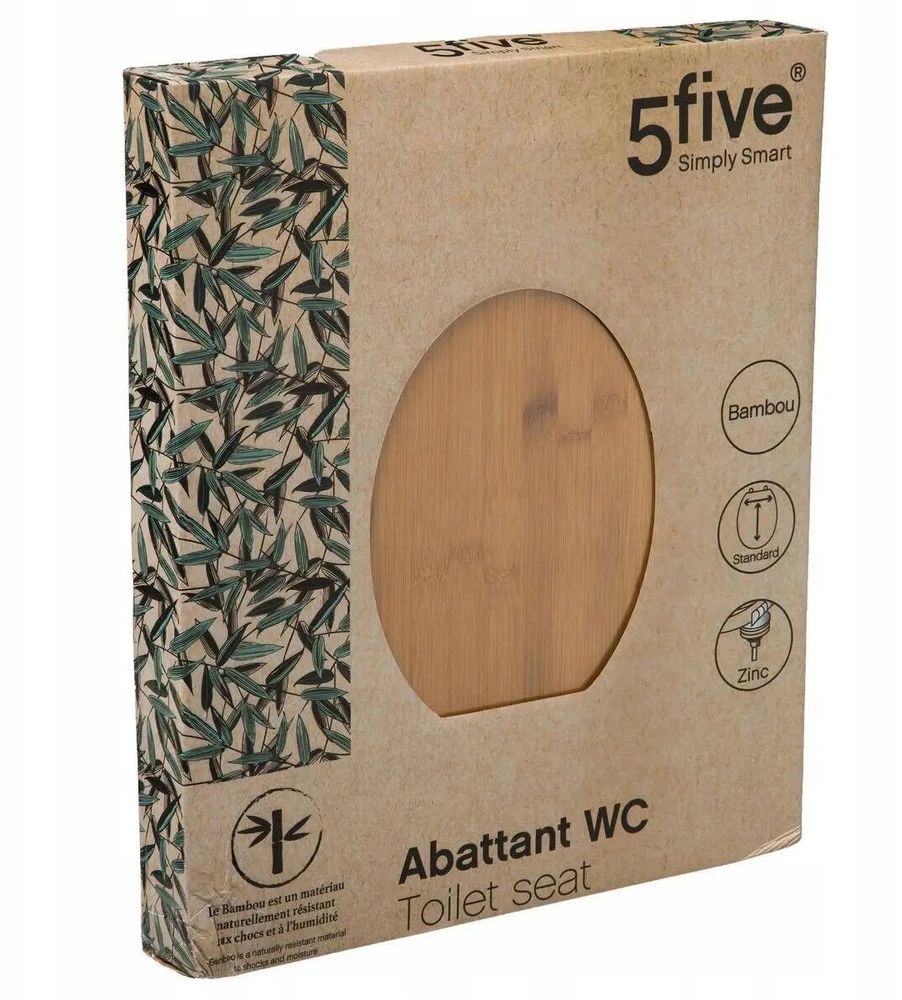 5five Simply Smart WC dangtis - 5Five - Bambukas - Universalus - 37x45.5 cm - Metaliniai vyriai