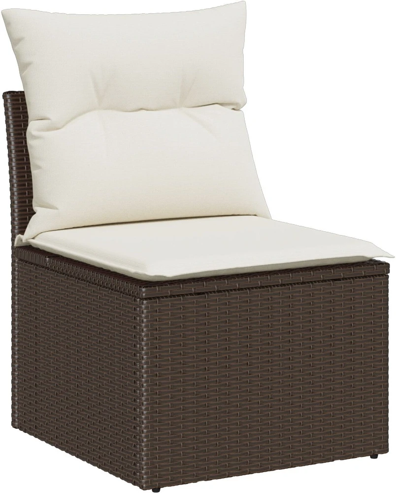 Sodo Sofų Rinkinys 6 vnt. Ruda ir balta poliratanas
