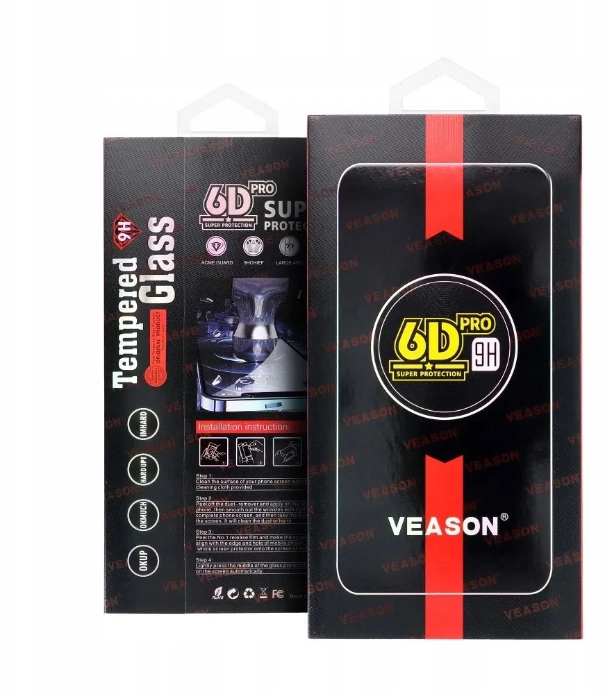 Szkło Hartowane 6D do Xiaomi Redmi Note 14S - Pro Veason Glass juoda