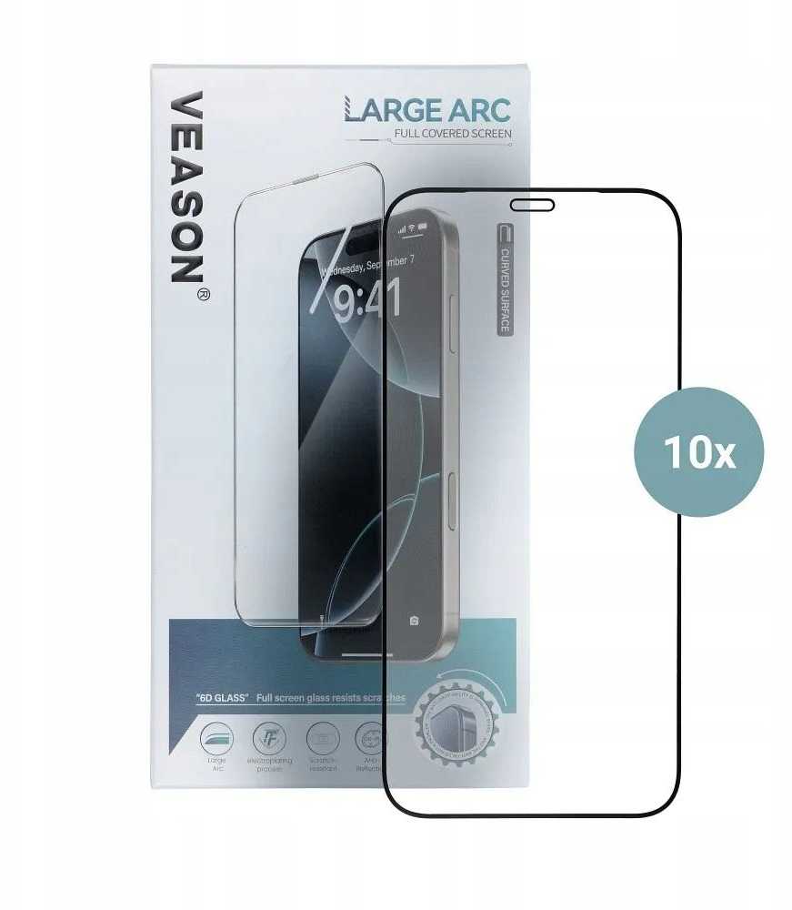 6D Pro Veason Glass (SET 10in1) - skirtas Samsung Galaxy A16 4G / A16 5G / M16 5G juodas