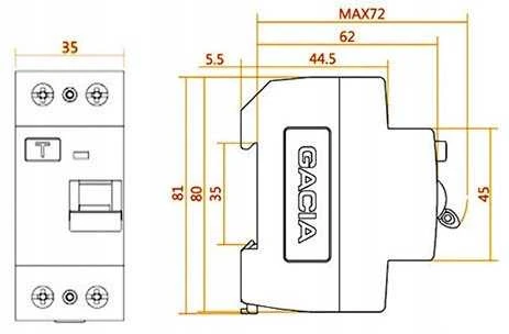 6kA 2P 25A 30mA diferencialinis automatinis jungiklis, tipas: AC GACIA PR8NM 2P 25A 30MA AC