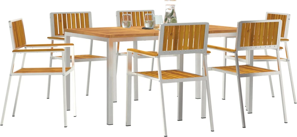 Lauko valgomojo komplektas 7 vnt. 150 x 90 x 75 cm