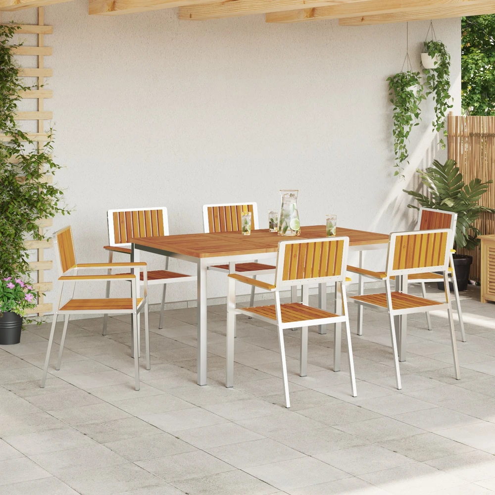 Lauko valgomojo komplektas 7 vnt. 150 x 90 x 75 cm