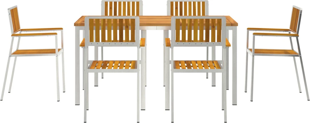 Lauko valgomojo komplektas 7 vnt. 150 x 90 x 75 cm