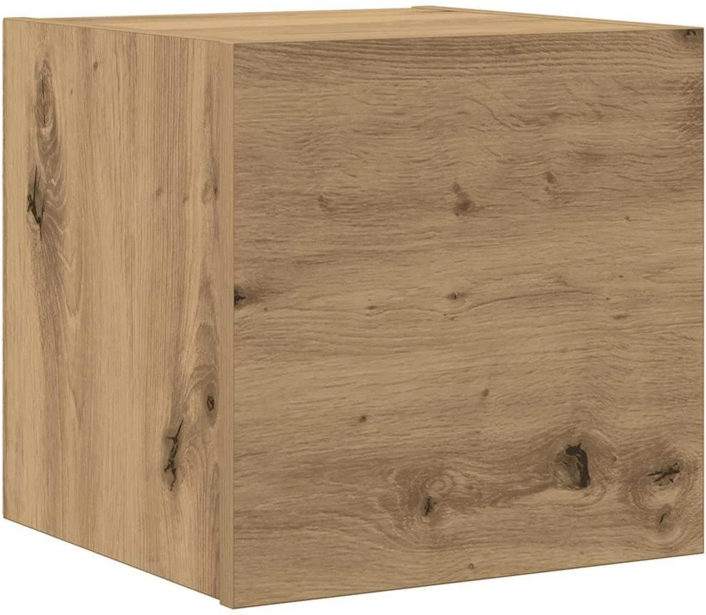 TV staliukas 7 dalių sieninis televizoriaus spintelės komplektas Artisan Oak