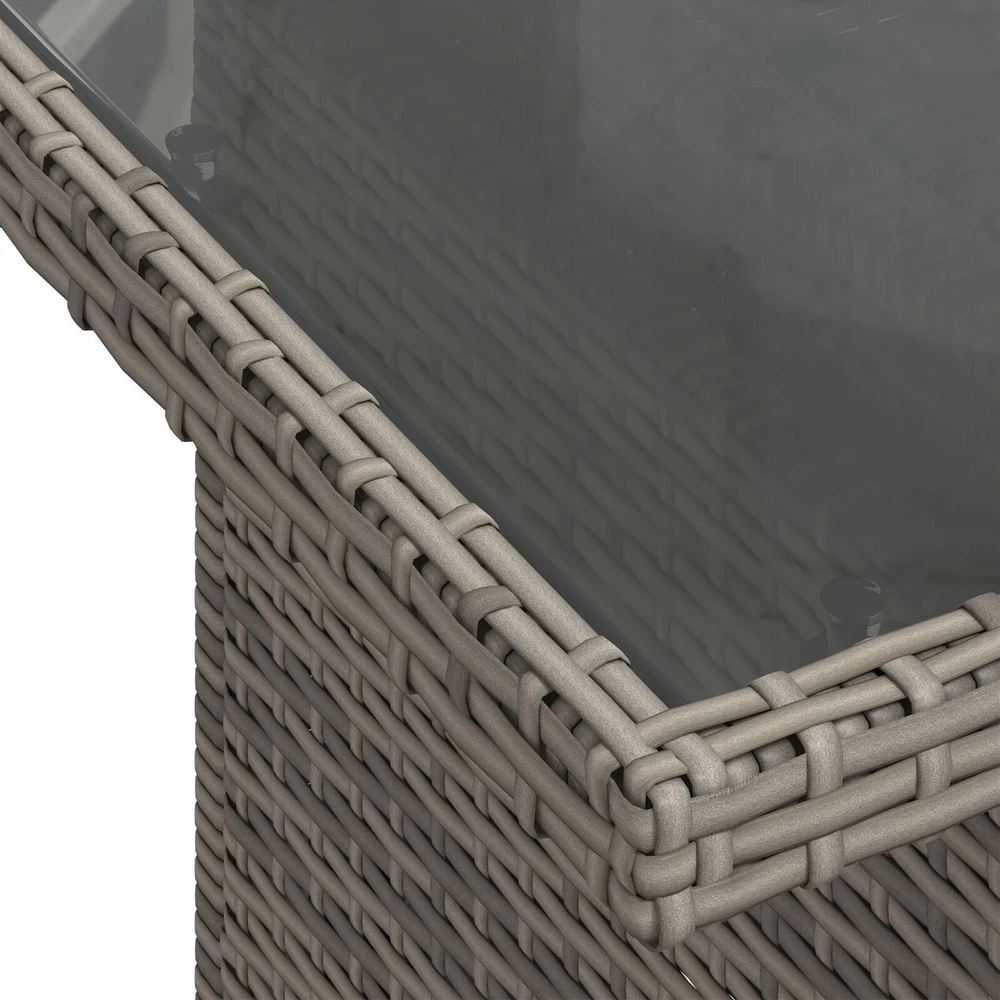 Sodo Sofų Rinkinys 7 vnt. 6-Vietų skaičius Pilka Poli ratanas
