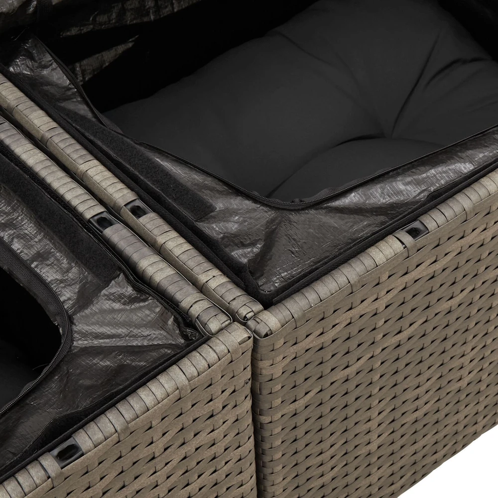 Sodo Sofų Rinkinys 7 vnt. Pilka