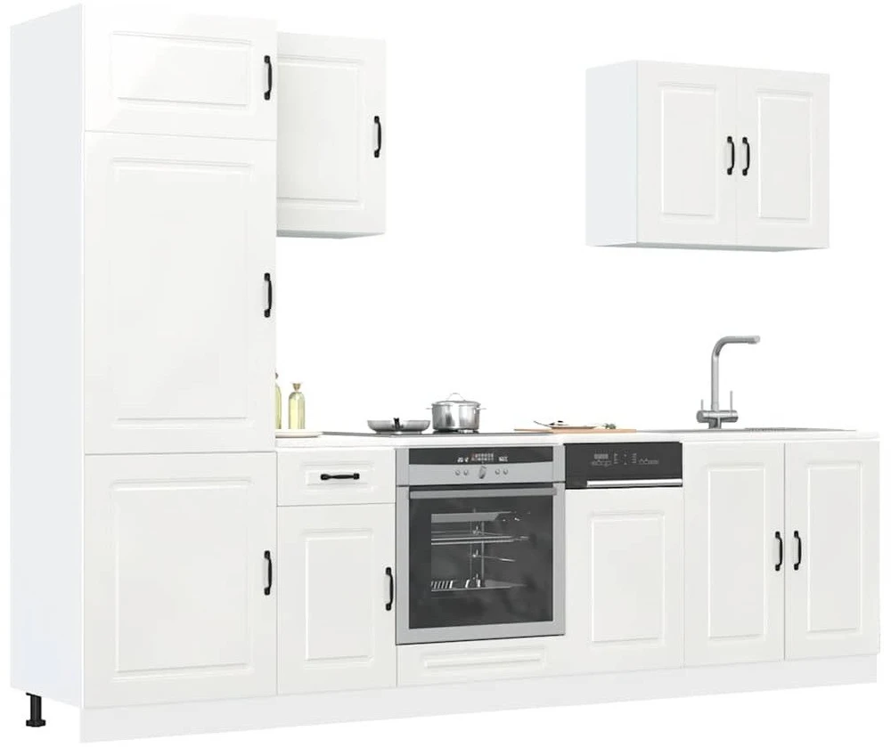 Virtuvinių spintelių komplektas, 7 dalių, Kalmar, balta