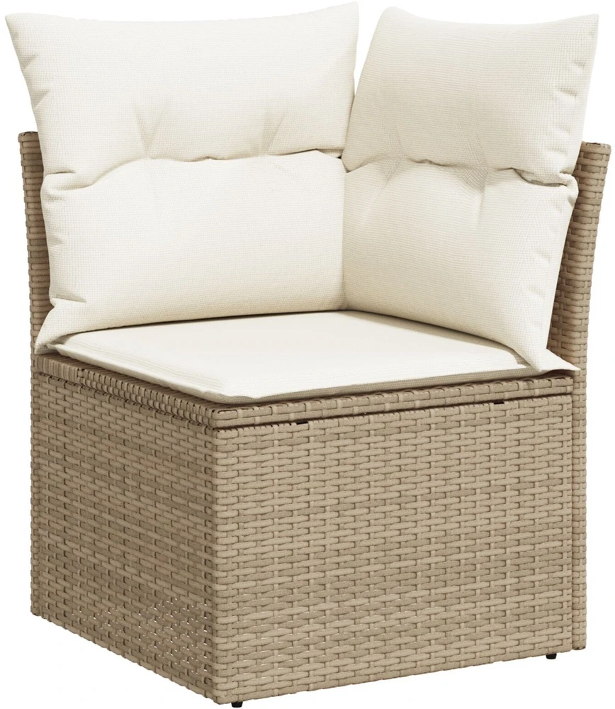 Lauko baldų komplektas Sodo Sofų Rinkinys 7 vnt. Smėlio Poli ratanas