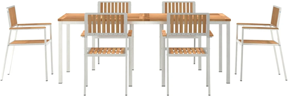Lauko valgomojo komplektas 7 vnt. 200 x 90 x 75 cm