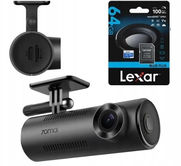 70mai vaizdo įrašymo įrenginys M310 vaizdo įrašymo įrenginys + 64 GB „Lexar“ kortelė