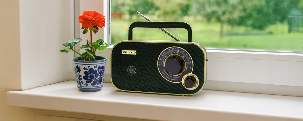 Nešiojamasis analoginis AM/FM radijas BLOW RA12 juodos ir auksinės spalvos