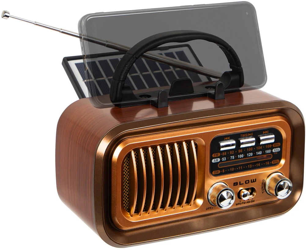 Nešiojamasis analoginis AM/FM radijas BT BLOW RA16 saulės energija