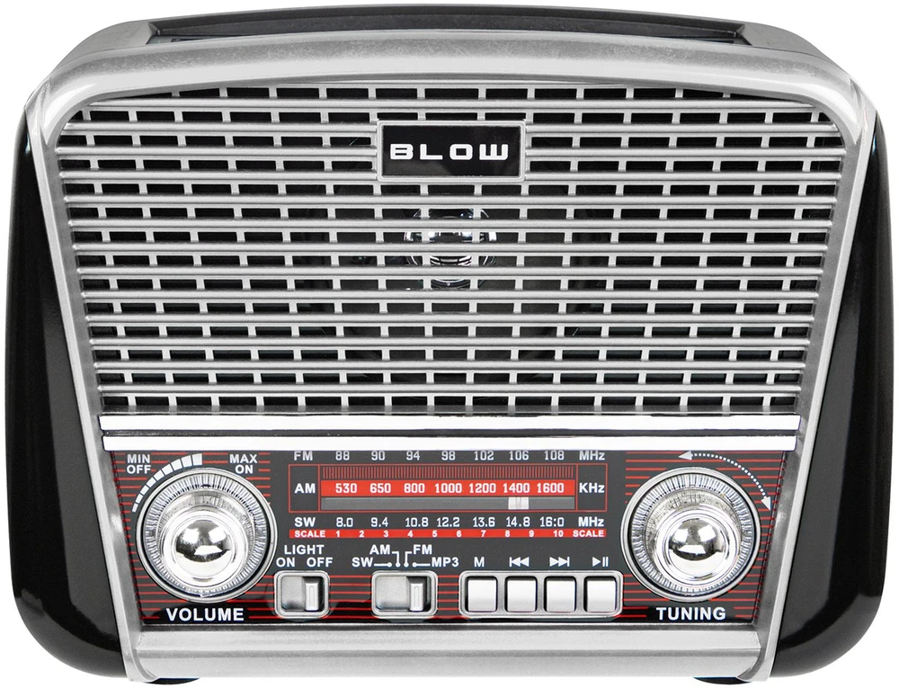 Nešiojamasis analoginis AM/FM radijas BT BLOW RA17 saulės baterija, sidabrinis