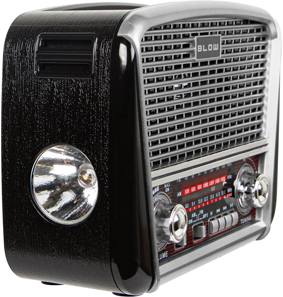 Nešiojamasis analoginis AM/FM radijas BT BLOW RA17 saulės baterija, sidabrinis