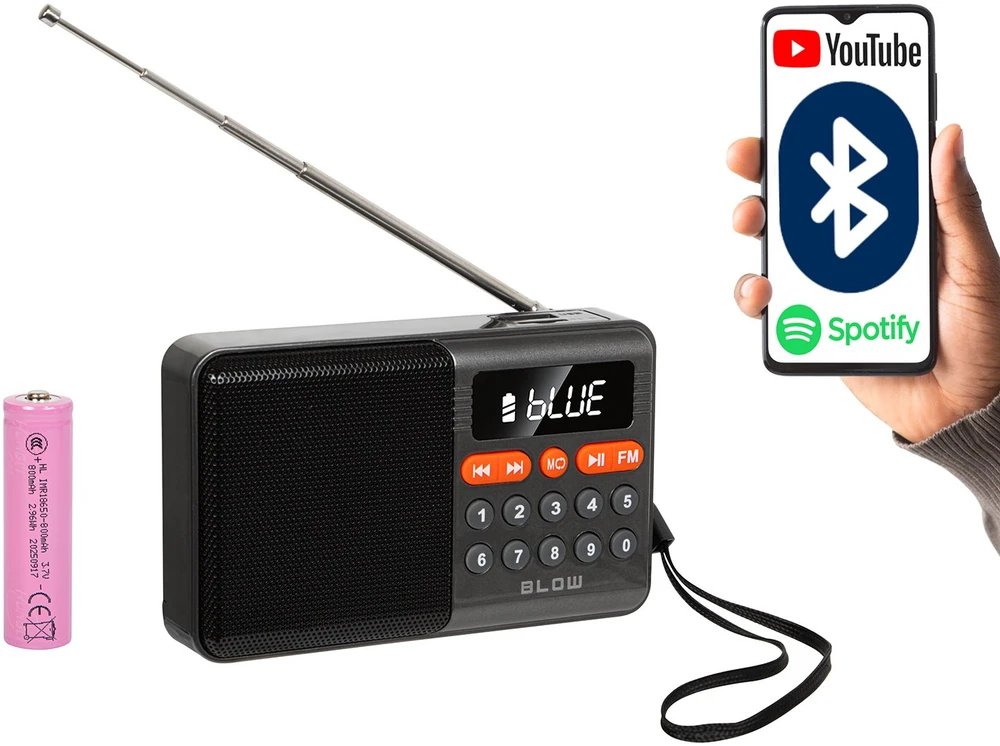 Nešiojamasis analoginis AM/FM radijas BT BLOW RA18