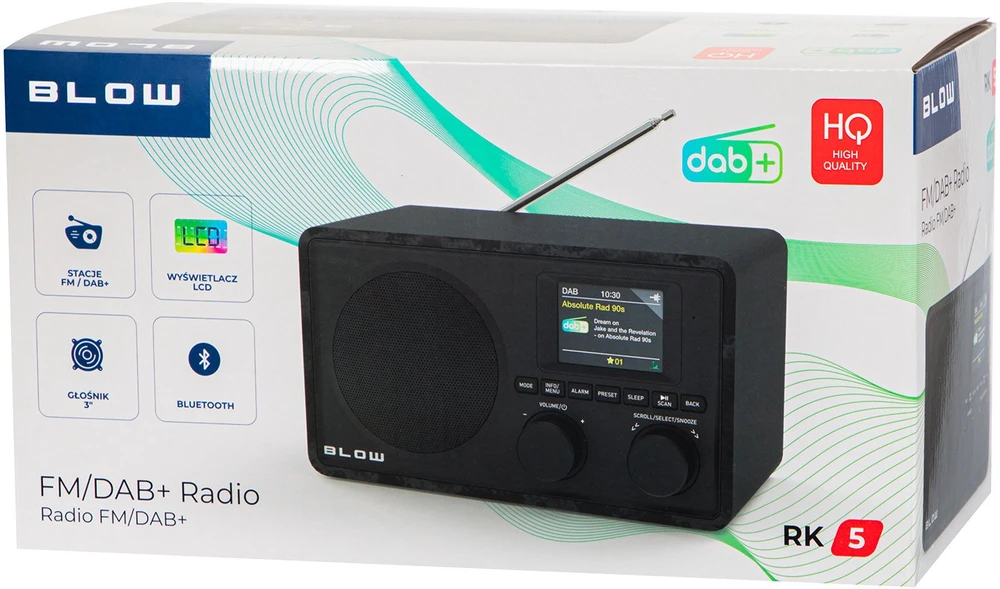 Nešiojamasis virtuvinis radijas FM/DAB+ BLOW RK5 BT juodas