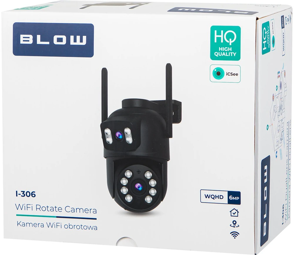BLOW WiFi dviejų objektyvų 6MP kamera I-305 ICSEE juoda