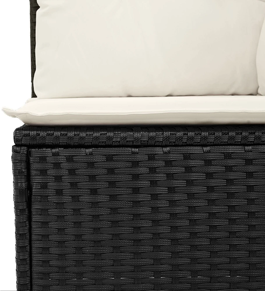 Sodo Sofų Rinkinys Juoda poliratanas