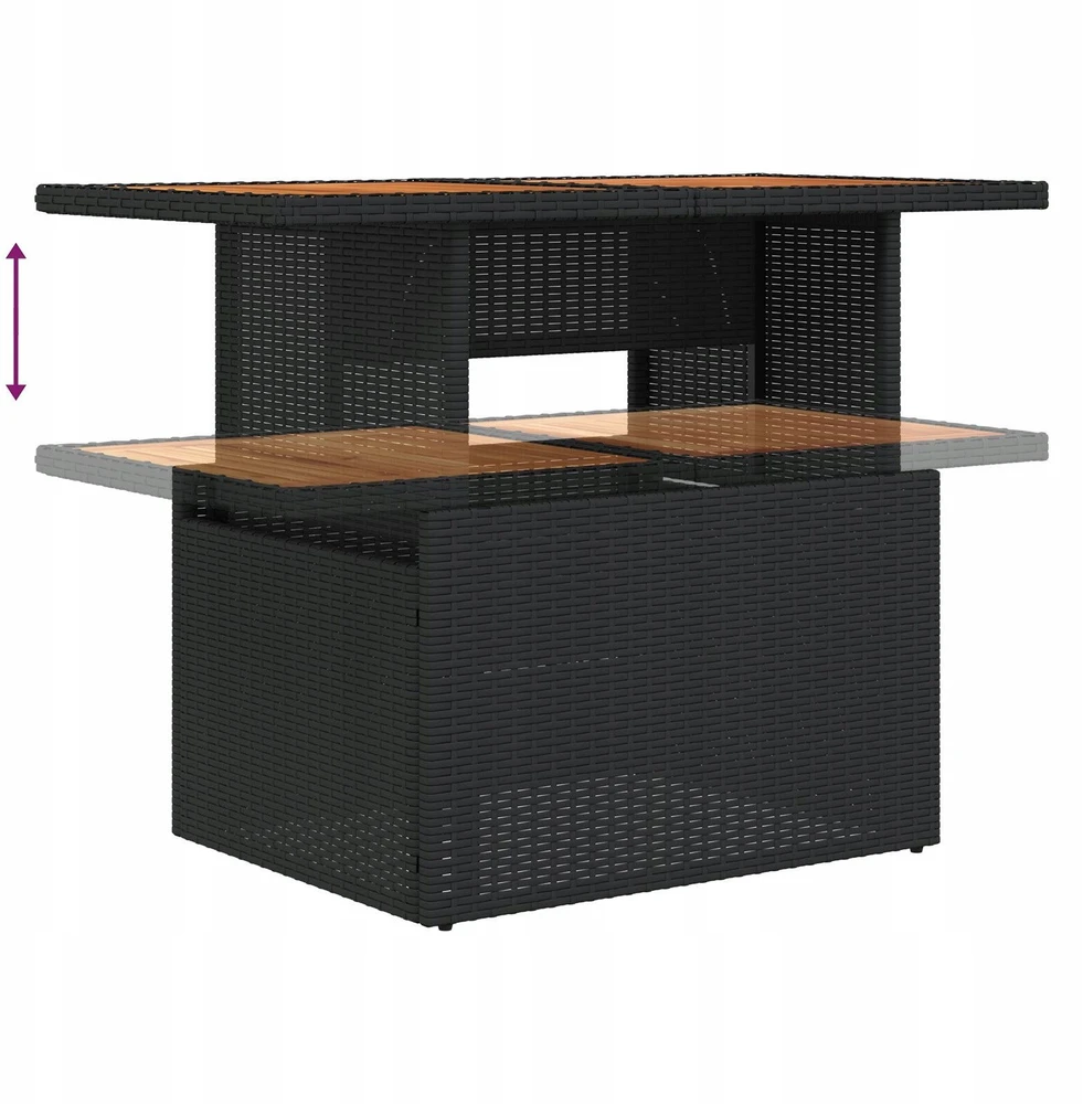 Sodo Sofų Rinkinys 8 vnt. 7-Vietų skaičius Juoda ir Ruda