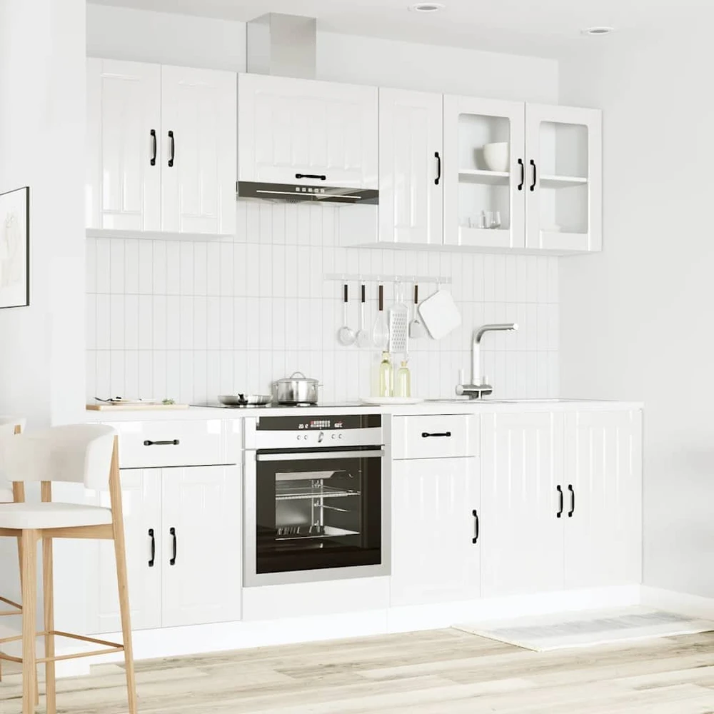 Virtuvinių spintelių komplektas, 8 dalių, Lucca, balta