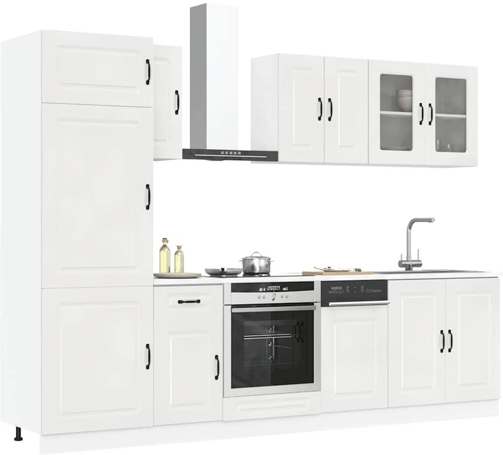 Virtuvinių spintelių komplektas, 8 dalių, Kalmar, balta