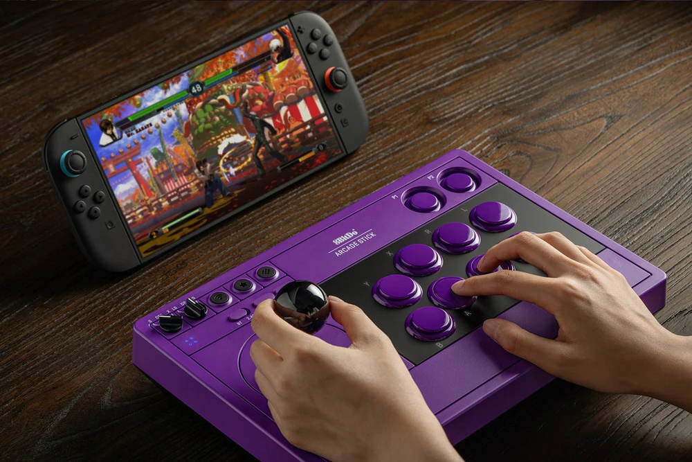 8BitDo Arcade Stick valdymo pultas violetinis (RET00940)