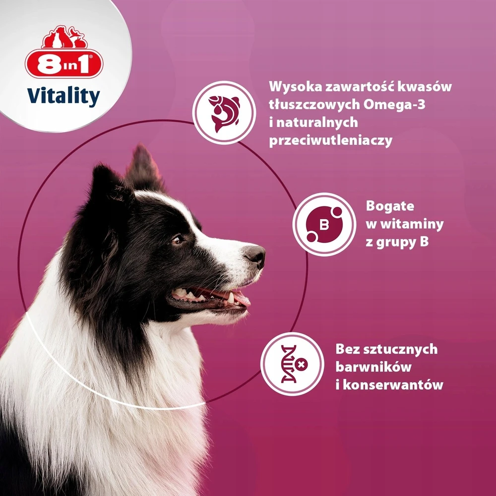 8in1 8IN1 Vitality alaus mielės šunų odai ir kailiui 260 tb
