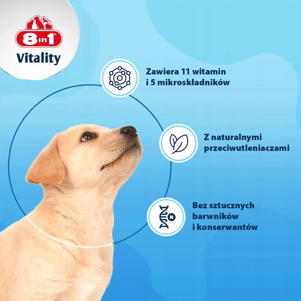 8in1 8IN1 Vitality multivitaminai šuniukams 100 tb