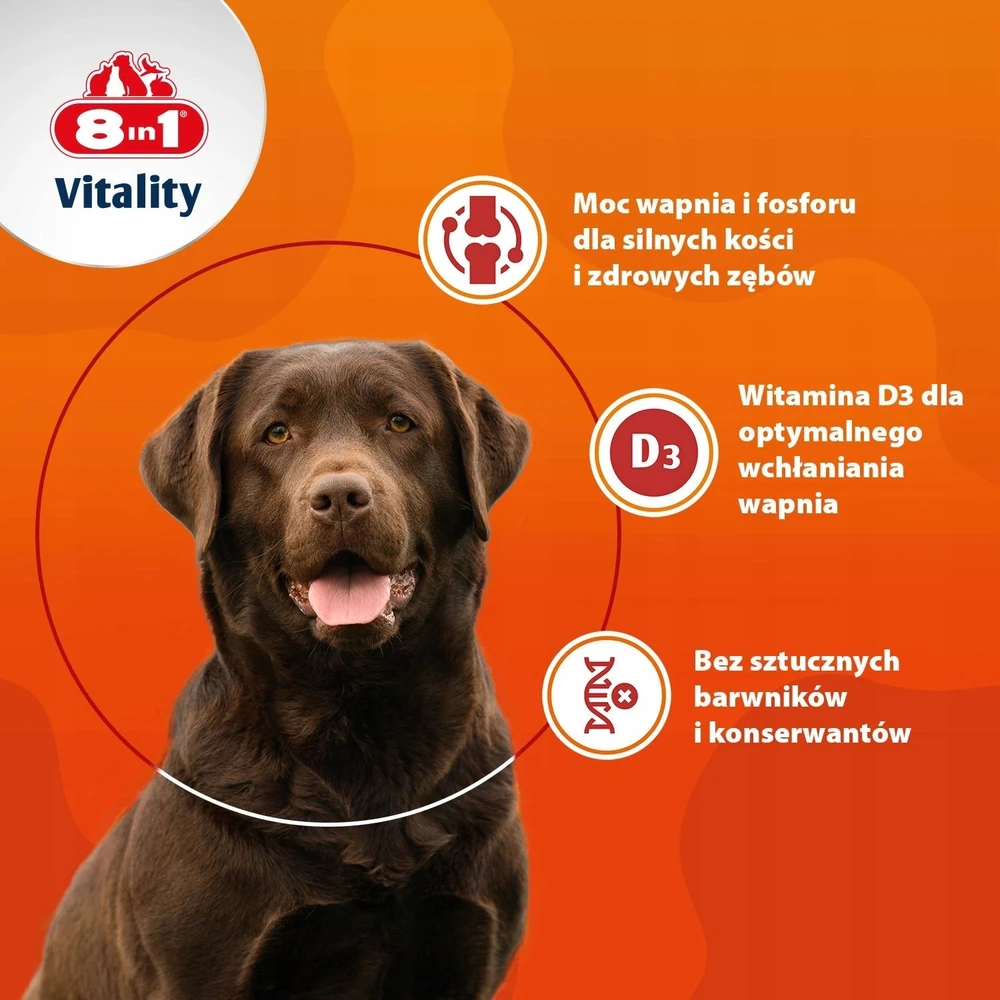 8in1 8IN1 Vitality kalcis šunų kaulams ir dantims 155 tb