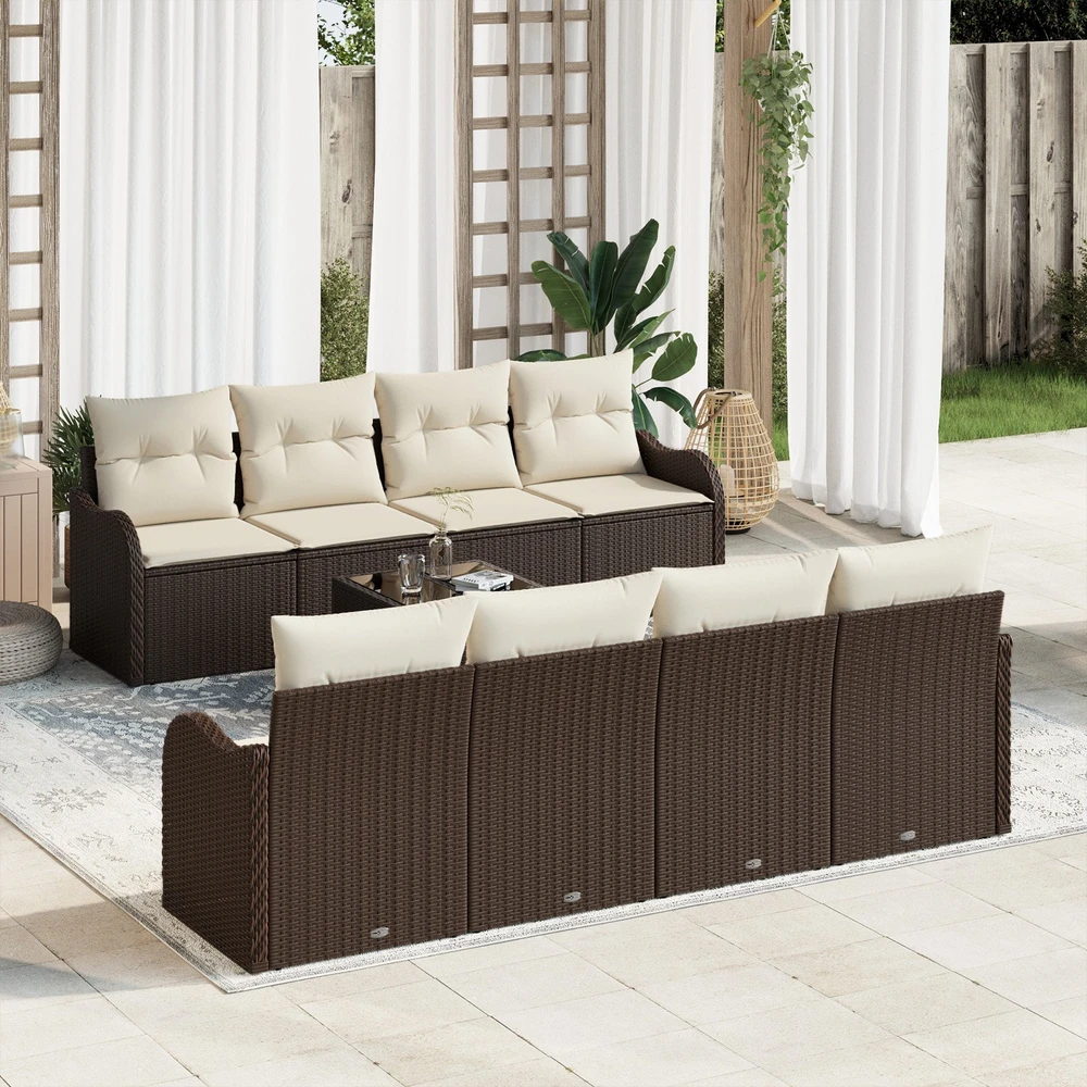 Sodo Sofų Rinkinys Ruda 55 x 55 x 37 cm poliratanas