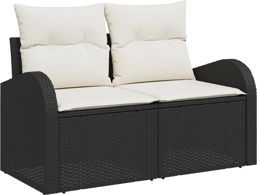 Sodo Sofų Rinkinys 9 vnt. Juoda Poli ratanas