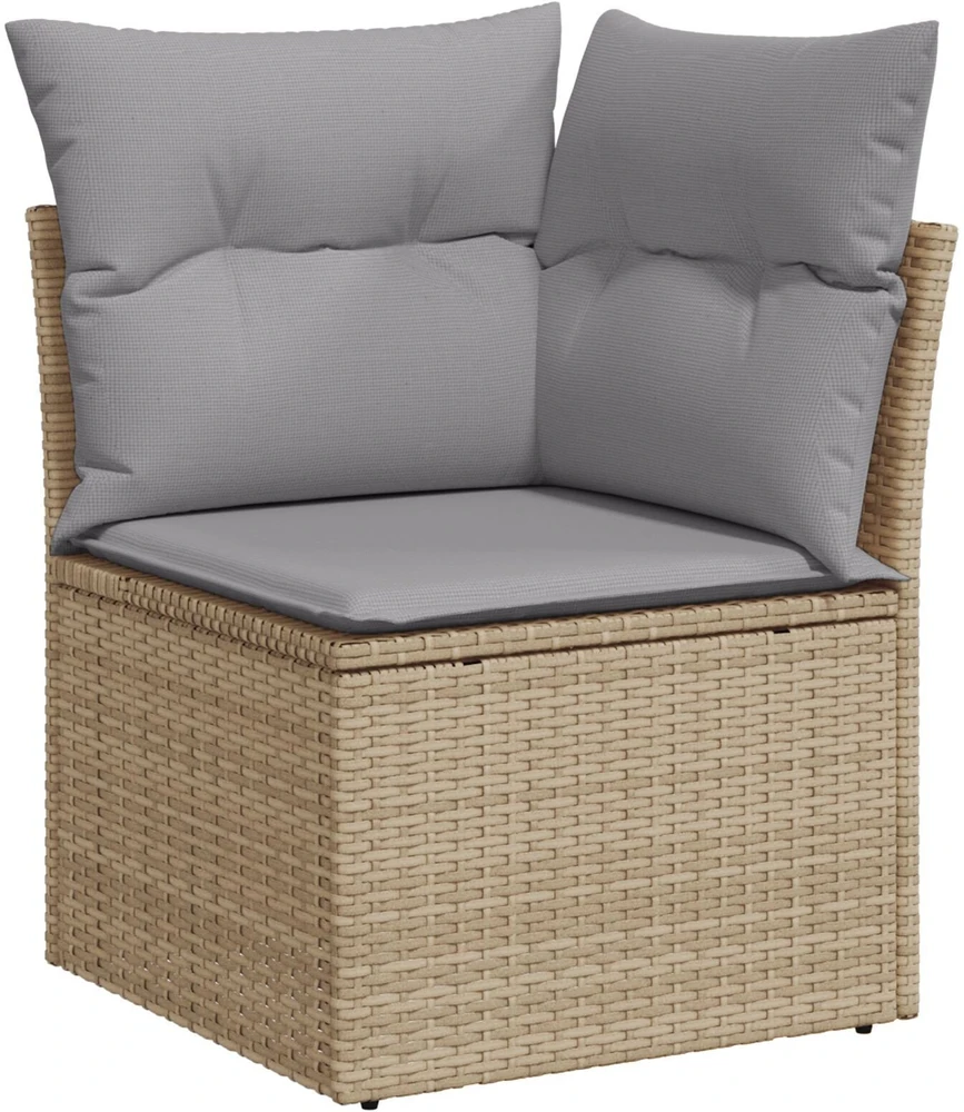 Sodo Sofų Rinkinys 9 vnt. Smėlio [Sintetinė]: Poli ratanas