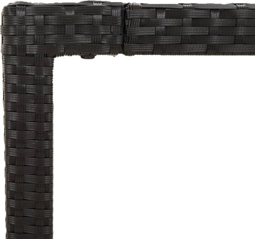 Sofa Sodo komplektas su pagalvėlėmis, 9 dalių, juodas, poliratanas